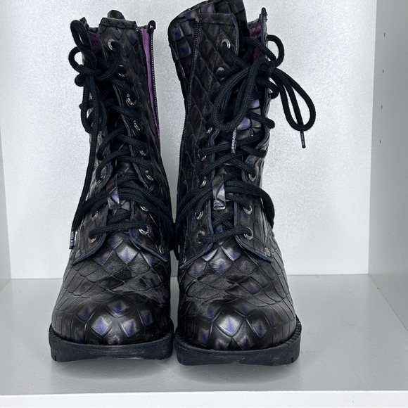 New Rock Mermaid Scales Purple ankle boots - Picture 4 of 9